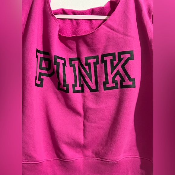 NWOT Victoria Secret PINK fleece cropped sweatshirt XL - Picture 2 of 2